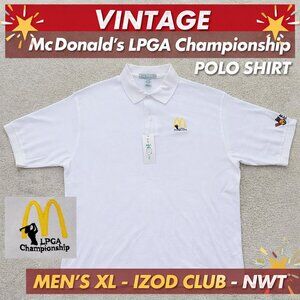 Vintage McDonalds LPGA Championship Izod Club White Golf Polo Men's XL NWT